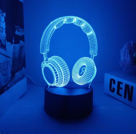 Holografisk Gaming Lampe Hodetelefoner